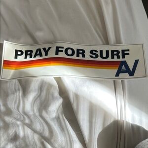 Aviator Nation Pray for Surf Sticker with Colorful Stripe